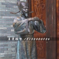 古代官員作揖銅雕，街邊人物銅雕