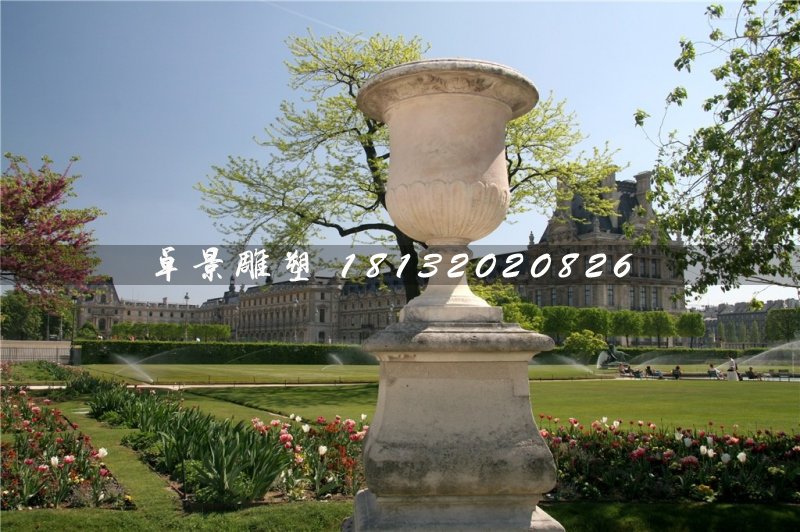 花缽石雕，大理石花盆
