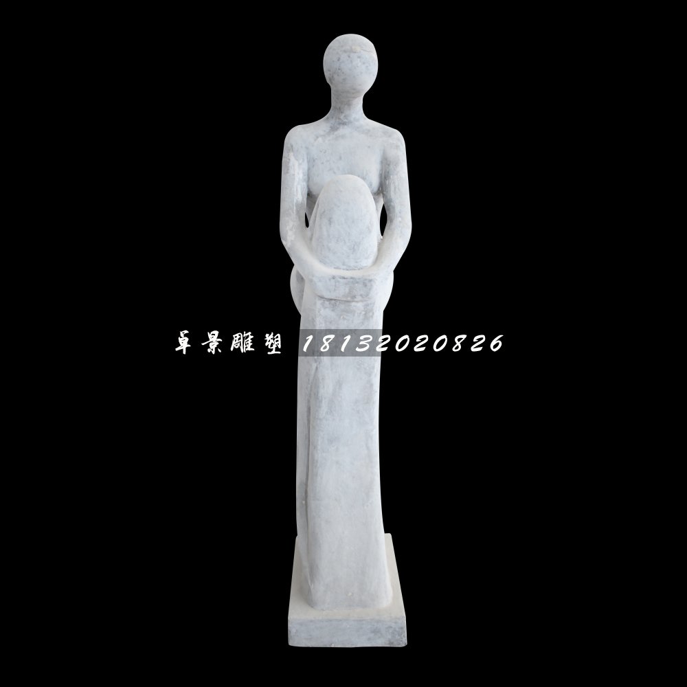 沉思的少女石雕，公園抽象人物石雕 (2)