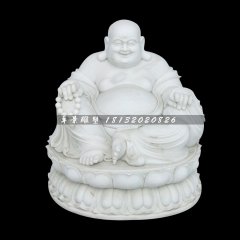 大肚彌勒佛，漢白玉佛像