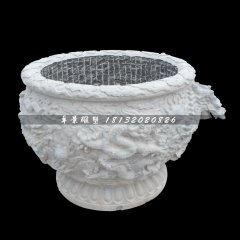 水缸石雕，圓形水缸石雕