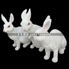 仿真小白兔，玻璃鋼動(dòng)物雕塑
