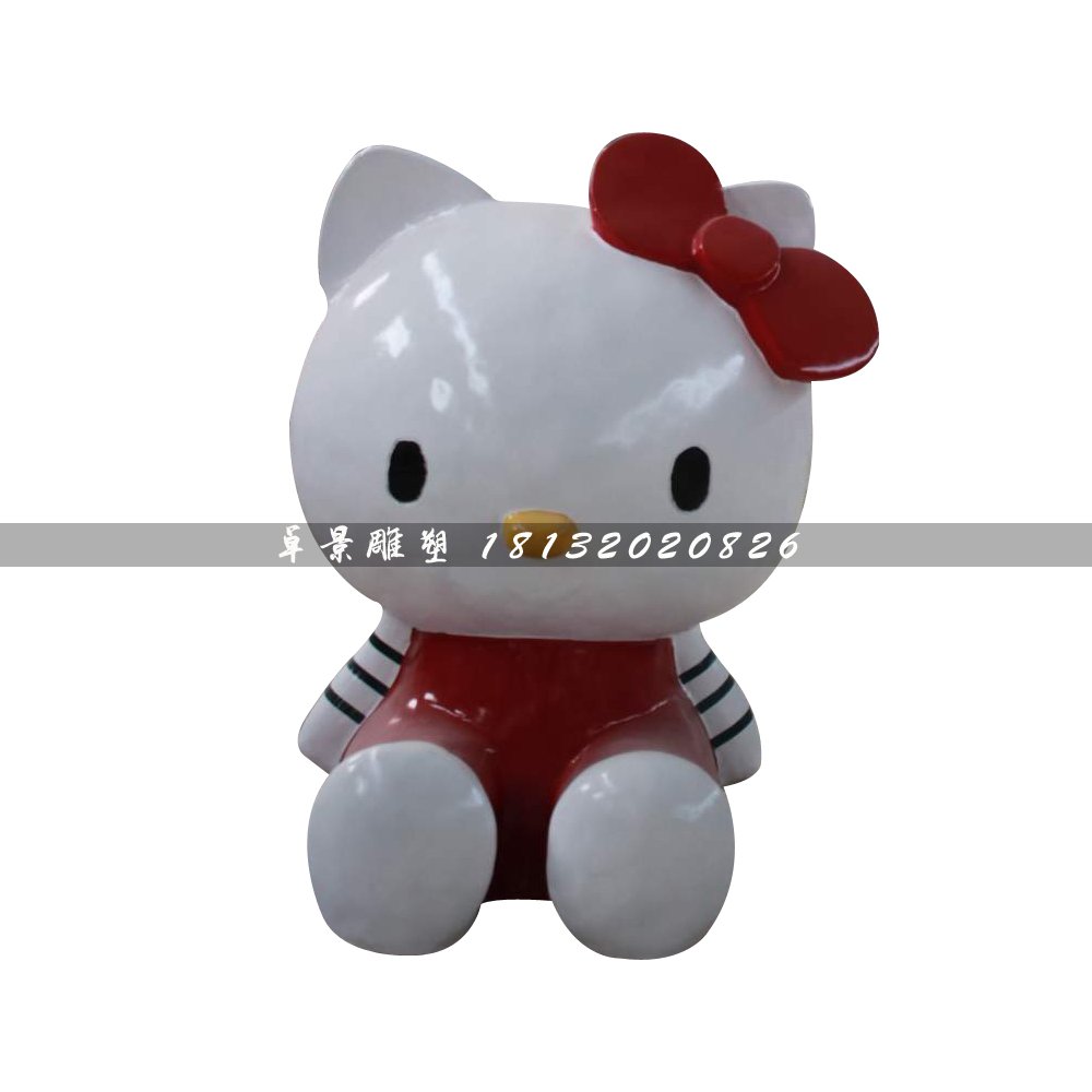 hellokitty貓雕塑，玻璃鋼卡通貓 (2)