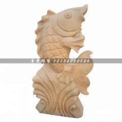 石雕魚，公園噴泉魚石雕