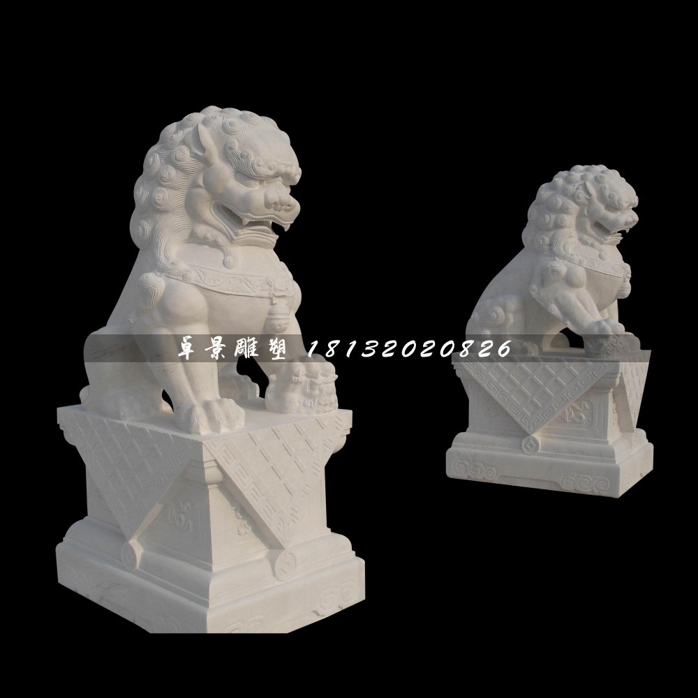 石獅子，石雕動物雕塑 