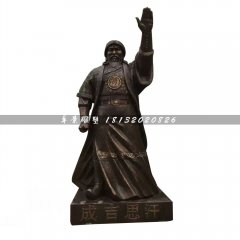 成吉思汗銅雕，廣場古人雕塑