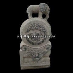 大象門墩石雕，仿古石抱鼓雕塑