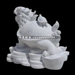 龍龜石雕，漢白玉神獸雕塑