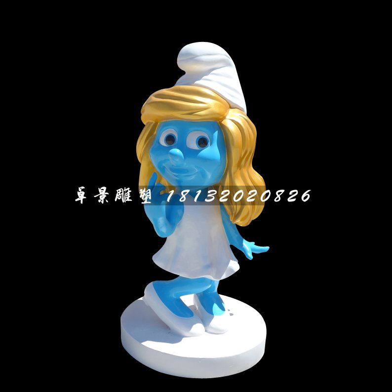 藍(lán)精靈雕塑，卡通玻璃鋼雕塑 (3)