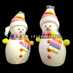 玻璃鋼雪人，卡通雪人雕塑