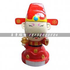 玻璃鋼卡通雕塑，卡通小財(cái)神