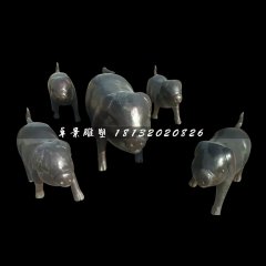 鑄銅動物雕塑，小豬銅雕