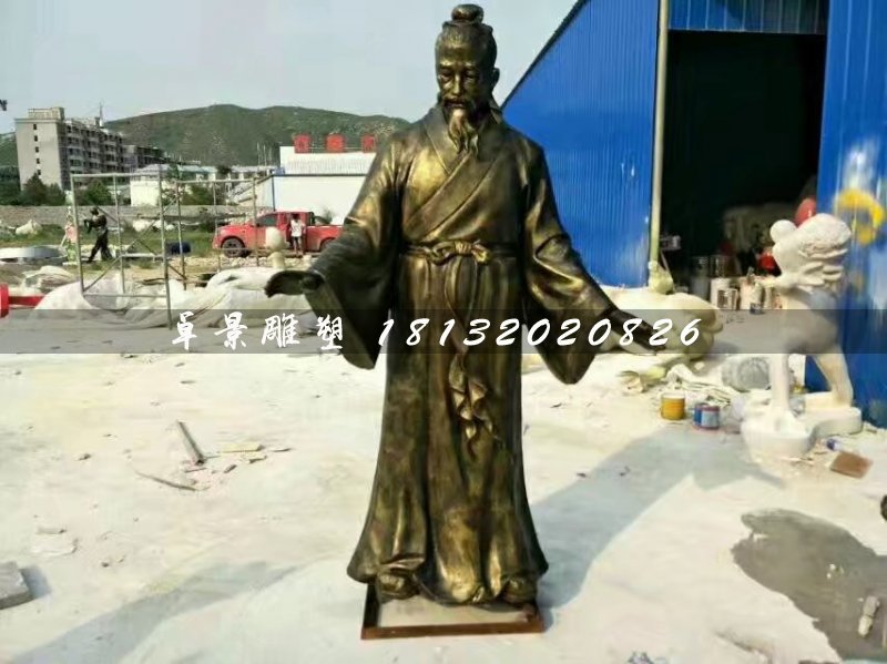 孔融讓梨雕塑，玻璃鋼仿銅人物 (3)