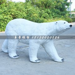 北極熊雕塑，玻璃鋼動(dòng)物雕塑