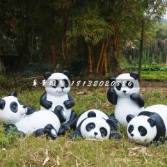 公園大熊貓雕塑，玻璃鋼動物雕塑