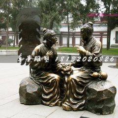 望聞問切銅雕，古代人看病銅雕