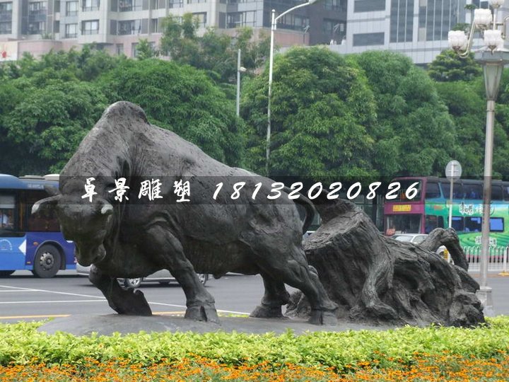 開(kāi)荒牛銅雕，動(dòng)物銅雕