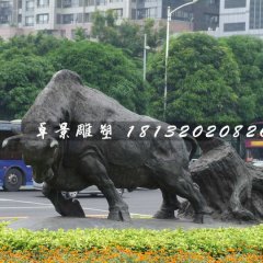 開荒牛銅雕，動物銅雕