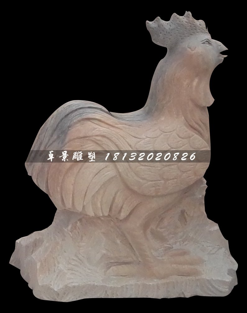 十二生肖石雕，晚霞紅動(dòng)物石雕 (1)