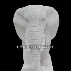 吉祥如意象石雕，廣場(chǎng)漢白玉大象雕塑