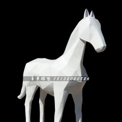 抽象馬雕塑，玻璃鋼白馬雕塑