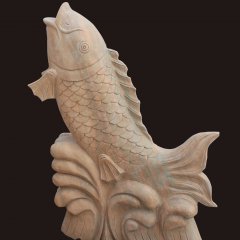 石雕噴泉，石雕魚(yú)噴泉