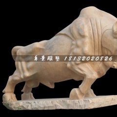 石雕牛，拓荒牛石雕，晚霞紅牛雕塑