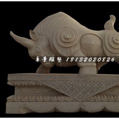 開荒牛石雕，廣場大理石牛雕塑