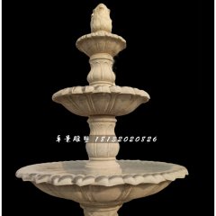 跌水盆石雕，大理石噴泉雕塑