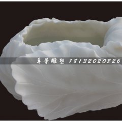 白菜水盆，漢白玉白菜水盆