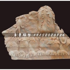 珍珠白菜石雕，招財白菜石雕