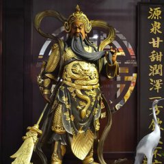 武財(cái)神雕塑，玻璃鋼立式關(guān)公雕塑