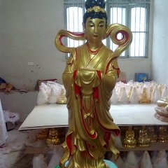龍女雕塑，玻璃鋼仿銅神仙雕塑