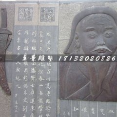 鍛銅浮雕，成吉思汗銅浮雕