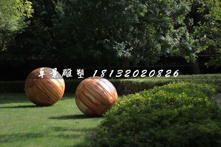 燈籠球銅雕，公園景觀雕塑