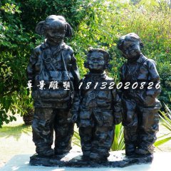 掛鑰匙的小孩銅雕，公園人物銅雕