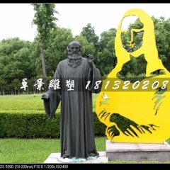 達(dá)芬奇銅雕，公園名人銅雕