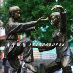 練太極銅雕，公園人物銅雕