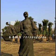 劉伶醉酒銅雕，古代人物銅雕