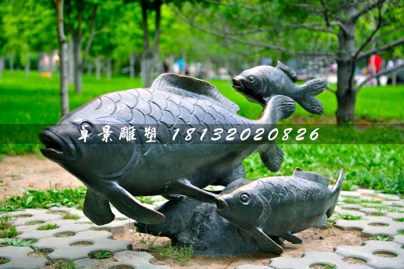 銅雕魚(yú)，公園動(dòng)物銅雕