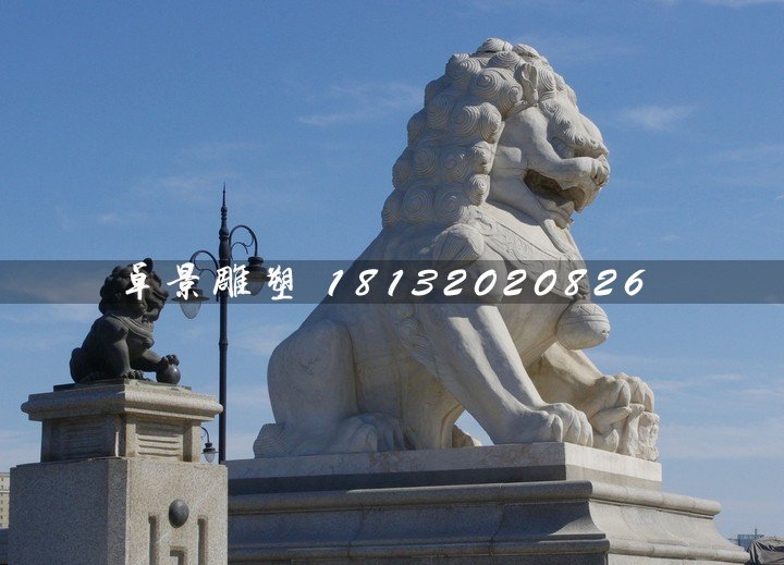 石獅子，漢白玉獅子雕塑