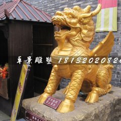 麒麟銅雕，神獸銅雕