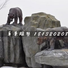棕熊雕塑，玻璃鋼仿真動物