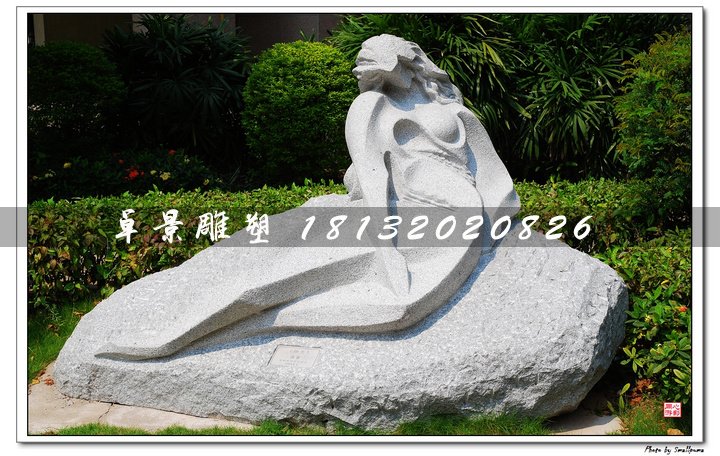 抽象女人石雕，公園景觀雕塑