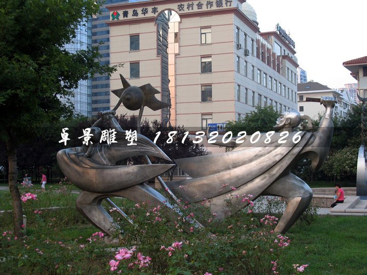 比武雕塑，不銹鋼古代人物雕塑