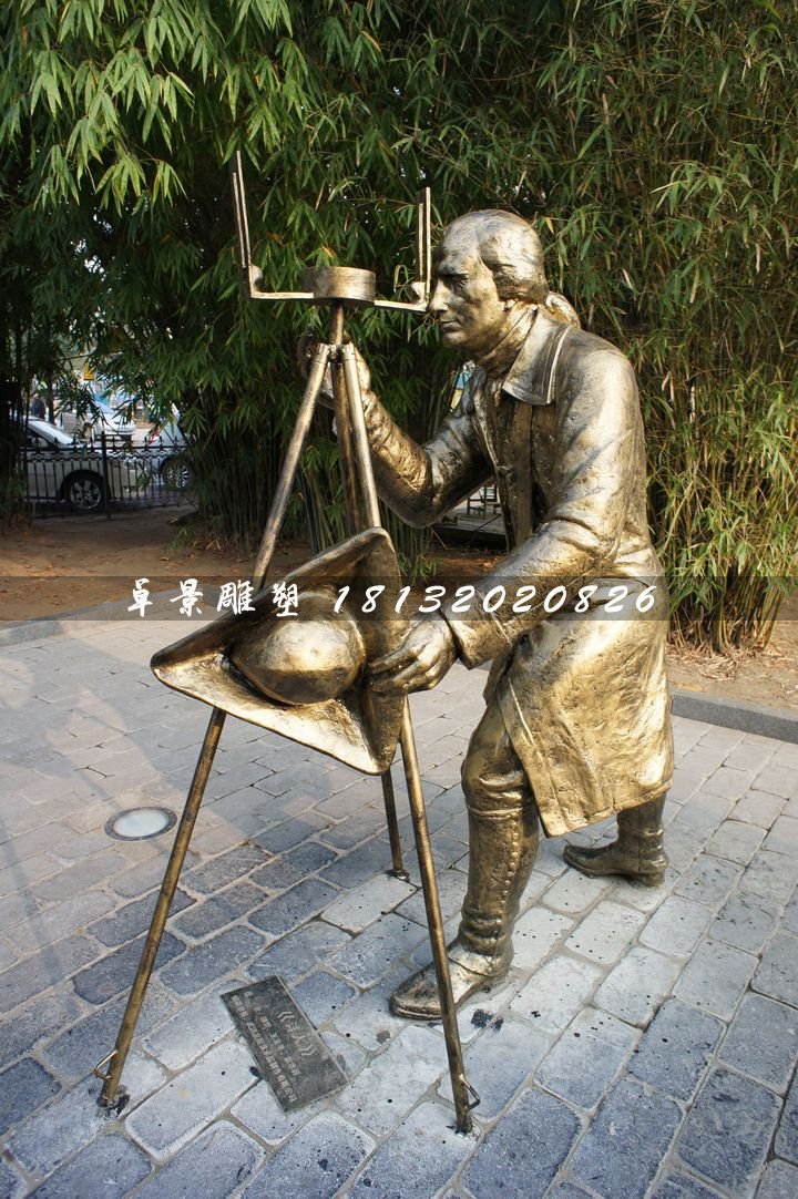 洋人銅雕，街頭景觀雕塑