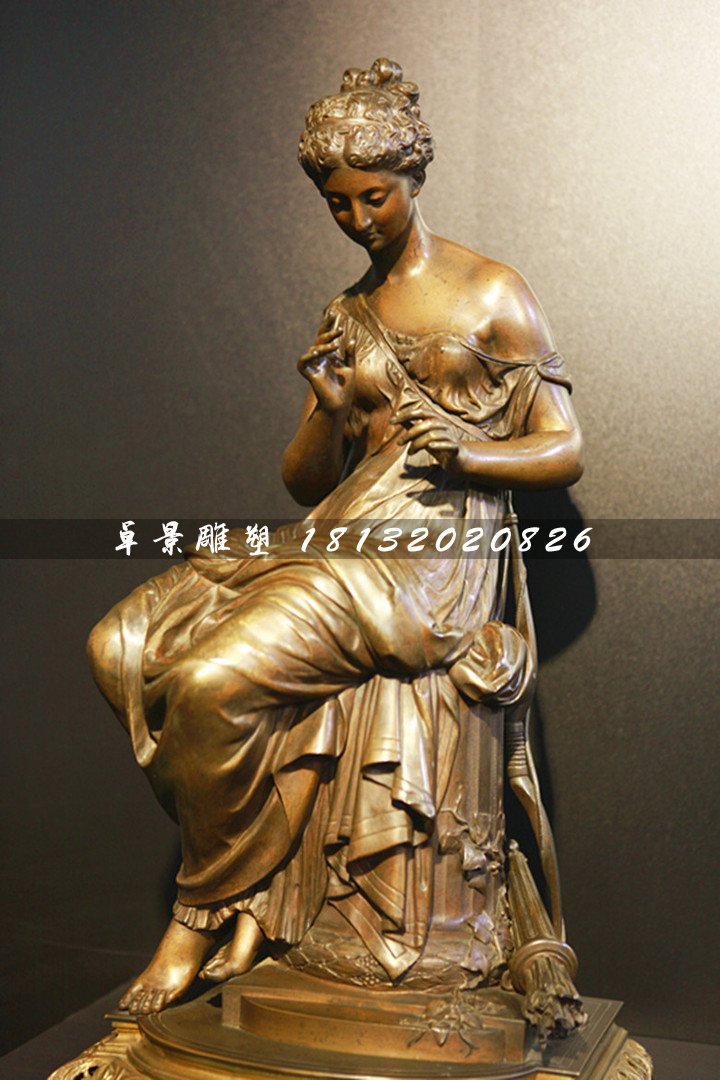 西方美女銅雕，公園人物銅雕 (2)
