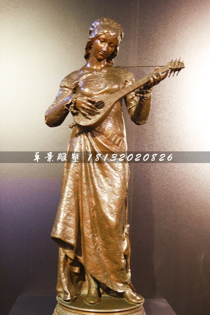 西方美女銅雕，公園人物銅雕 (1)