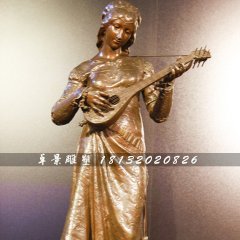 西方美女銅雕，公園人物銅雕