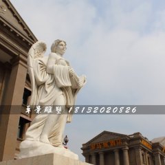 西方天使石雕，漢白玉景觀石雕